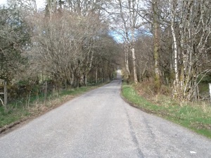 Road leading to the steepest, longest hill of the route