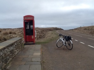 Lots of phone boxes in remote parts of Scotland. No mobile coverage in most places.